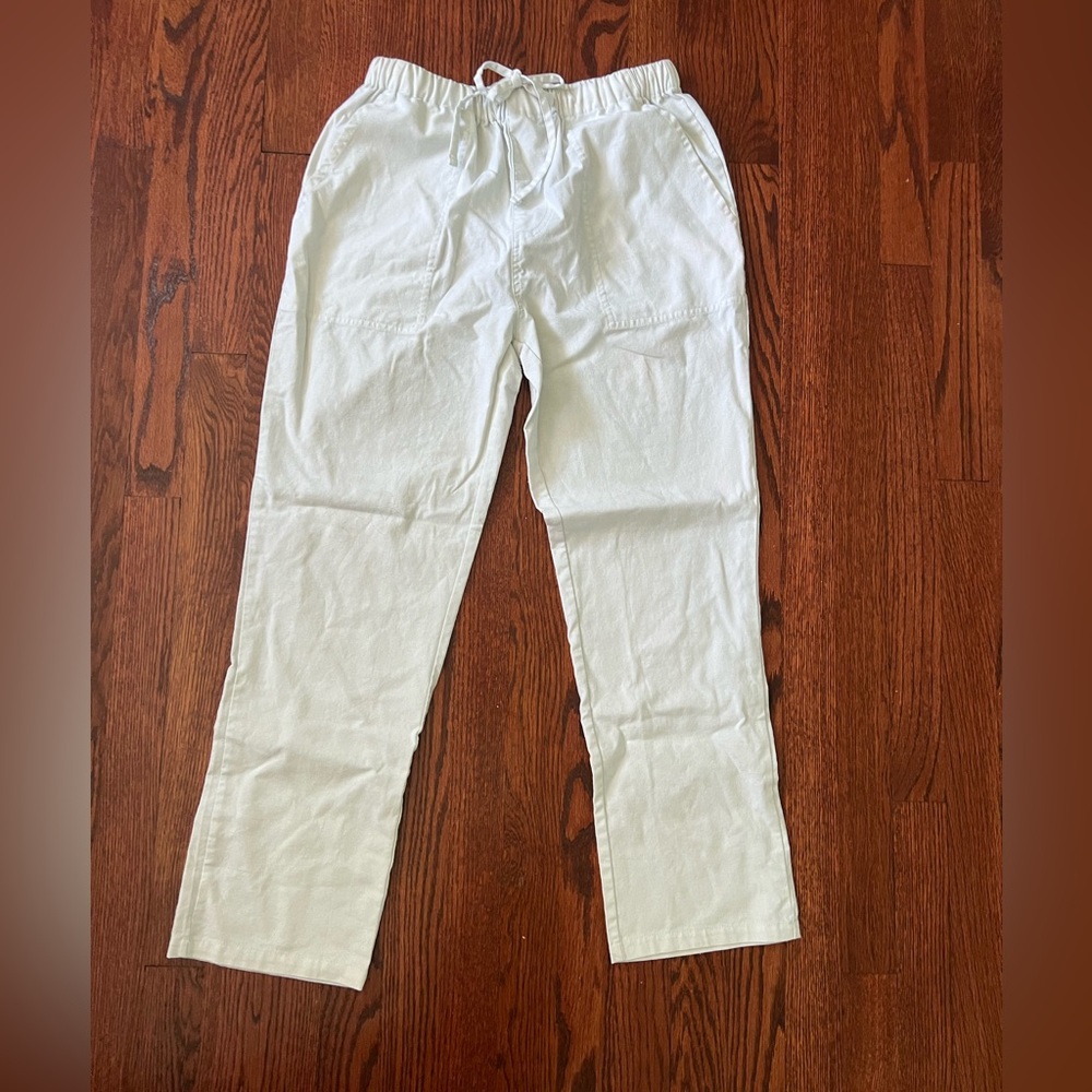 White linen pants